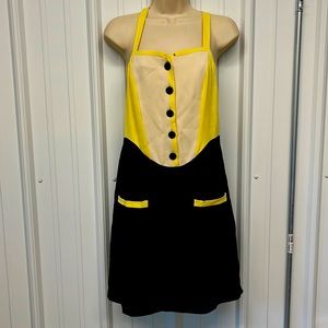 Marc Jacobs Silk Dress New $995 black yellow size 6